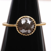 natural diamond fancy round rose cut diamond ring 