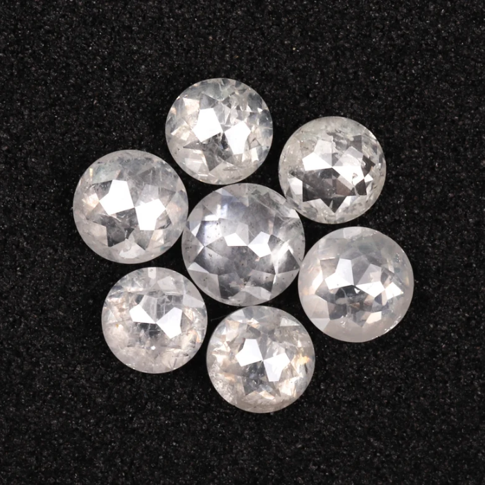 Fancy White Natural Loose Round Rose Cut Earth Mined Diamond - Minimal Carbon