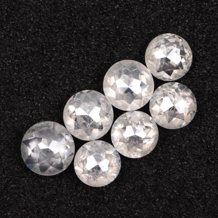 Fancy White Natural Loose Round Rose Cut Earth Mined Diamond - Minimal Carbon