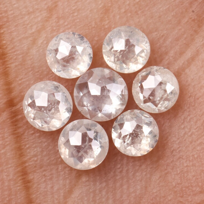 Fancy White Natural Loose Round Rose Cut Earth Mined Diamond - Minimal Carbon