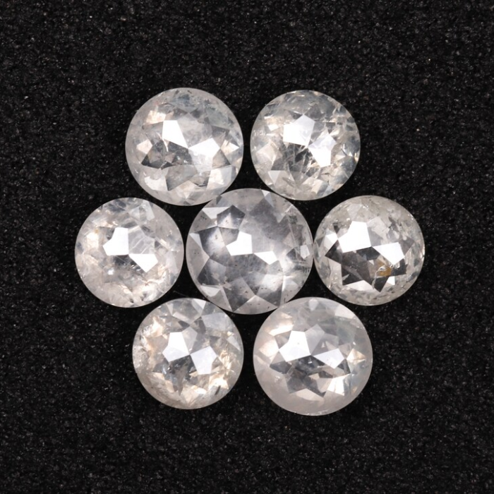 Fancy White Natural Loose Round Rose Cut Earth Mined Diamond - Minimal Carbon