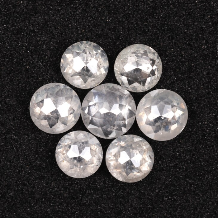 Fancy White Natural Loose Round Rose Cut Earth Mined Diamond - Minimal Carbon