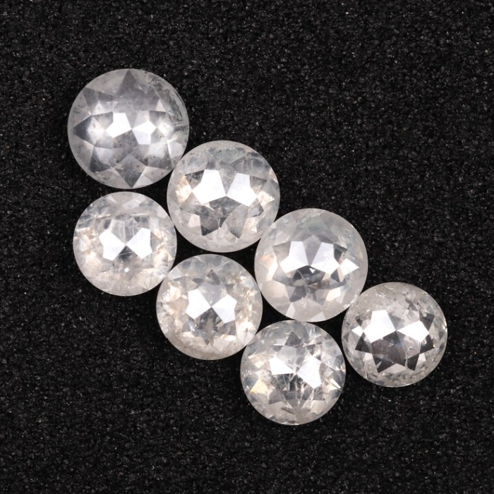 Fancy White Natural Loose Round Rose Cut Earth Mined Diamond - Minimal Carbon