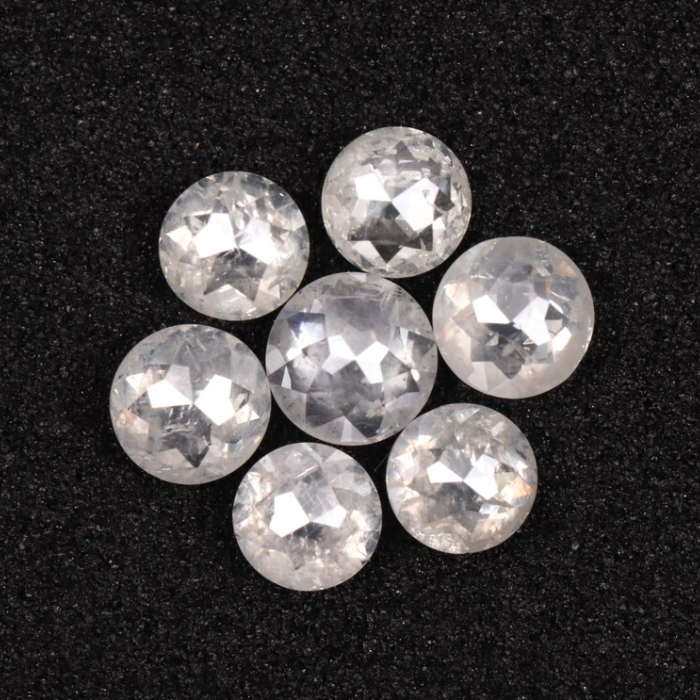 Fancy White Natural Loose Round Rose Cut Earth Mined Diamond - Minimal Carbon