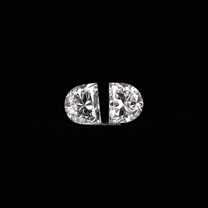 1.01 CT Half Moon Cut Matching Pair Natural Loose Diamond