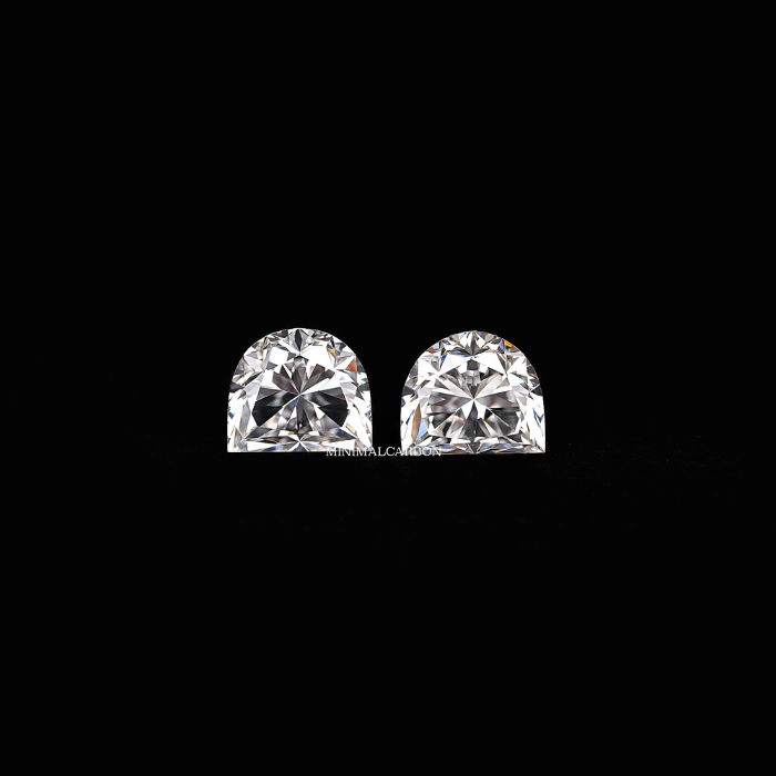 1.01 CT Half Moon Cut Matching Pair Natural Loose Diamond