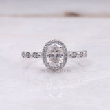 Oval Halo Lab Diamond Engagement Ring – Wedding Ring for Women