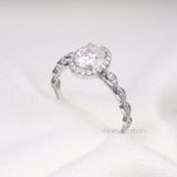 Oval Halo Lab Diamond Engagement Ring – Wedding Ring for Women