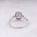 Oval Halo Lab Diamond Engagement Ring – Wedding Ring for Women