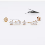 Hexagon And Shield Cut Lab Diamond Drop Earrings