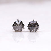 Hexagon Stud Earrings - Minimal Carbon