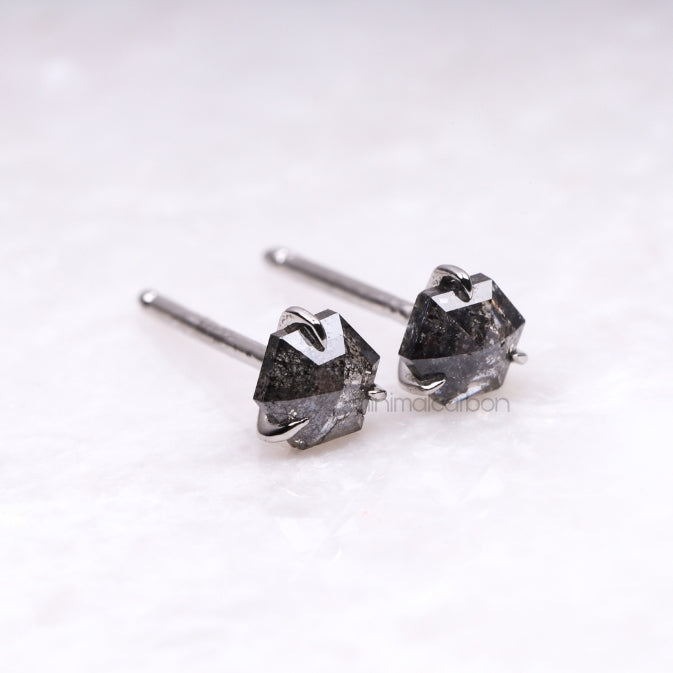 Hexagon Stud Earrings - Minimal Carbon