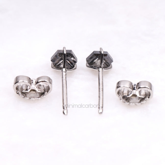 Hexagon Stud Earrings - Minimal Carbon