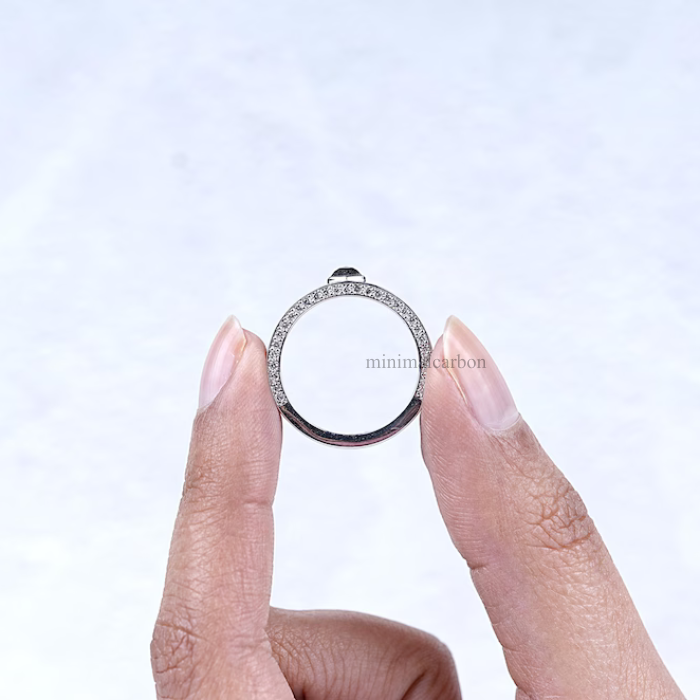 Hexagon Salt And Pepper Diamond Wedding Band