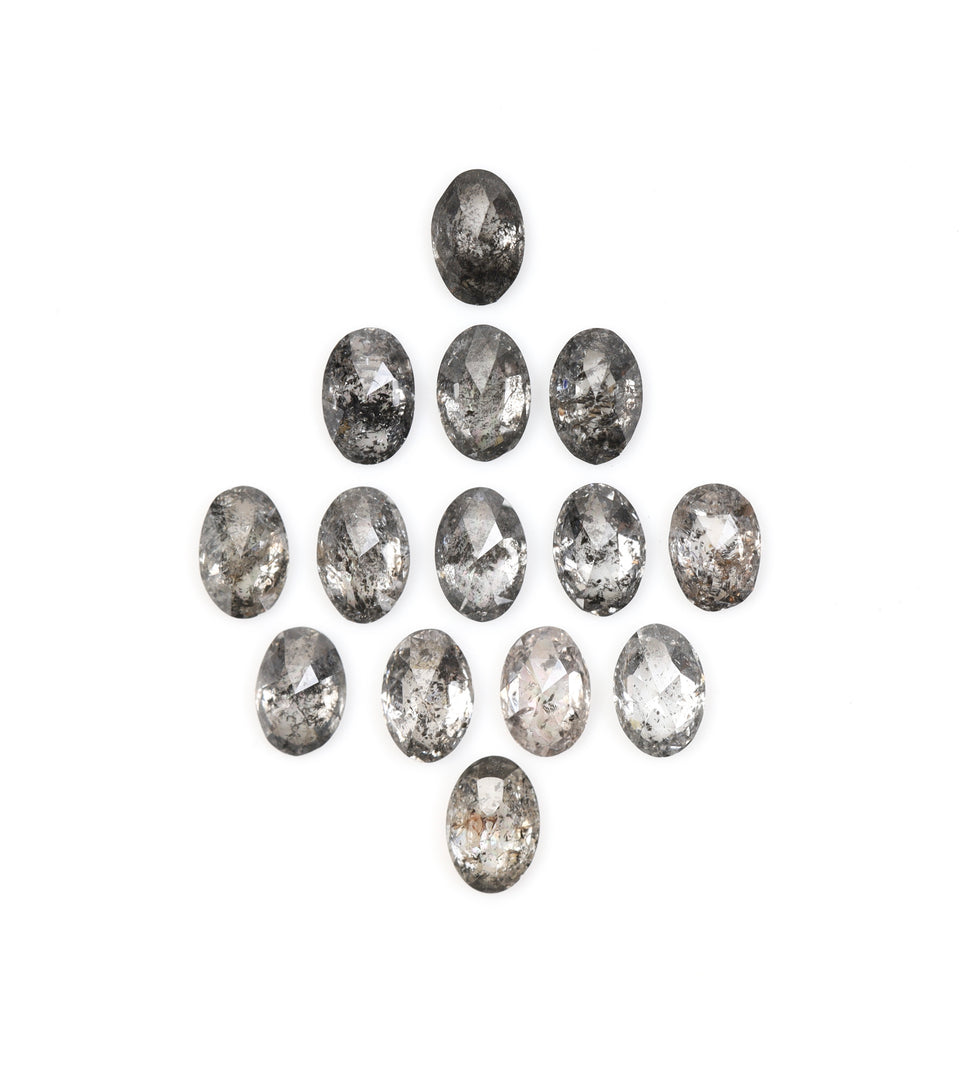 3.0 X 2.0 Salt and Pepper Oval Cut Diamonds