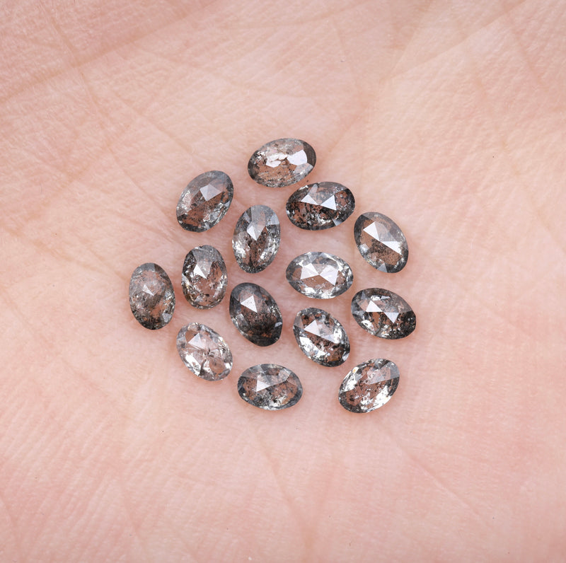 3.0 X 2.0 Salt and Pepper Oval Cut Diamonds