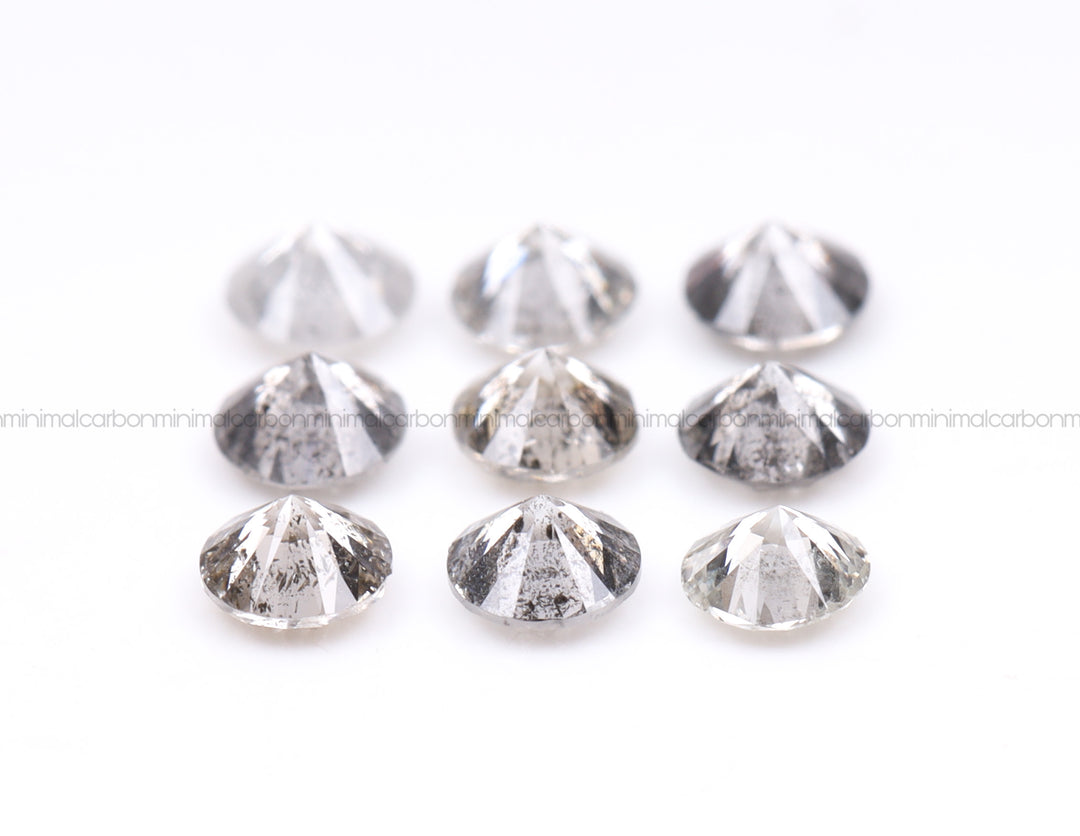 1.1 To 1.5 MM - Salt And Pepper Round Brilliant Cut Diamond