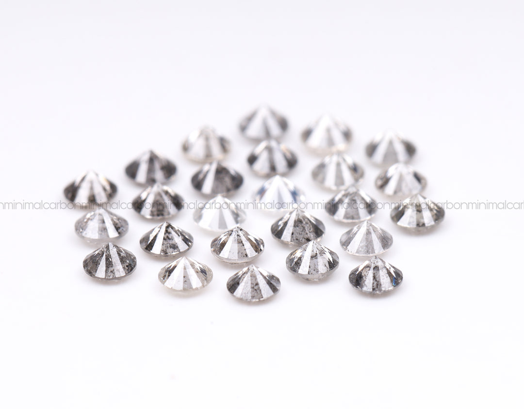 0.8 To 1.0 MM - Salt And Pepper Round Brilliant Cut Diamond