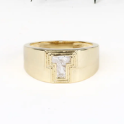 Initial Signet Ring Initial Ring Gold Pinky Ring Initial Monogram Ring Letter Alphabet Monogram Ring Gold Initial Ring Diamond Letter Ring - Minimal Carbon