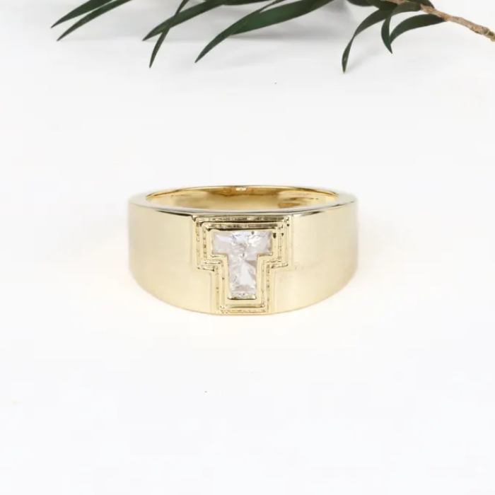Initial Signet Ring Initial Ring Gold Pinky Ring Initial Monogram Ring Letter Alphabet Monogram Ring Gold Initial Ring Diamond Letter Ring - Minimal Carbon