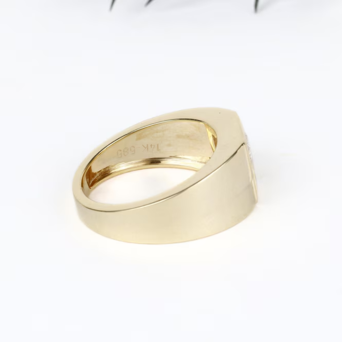 Initial Signet Gold Letter Alphabet Monogram Ring 