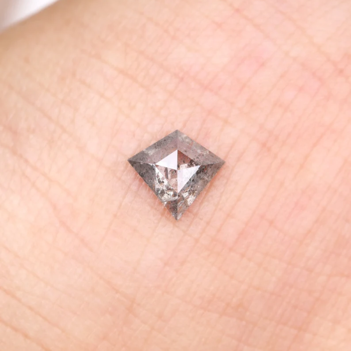 Kite Cut Natural Rose Cut Salt And Pepper Diamond