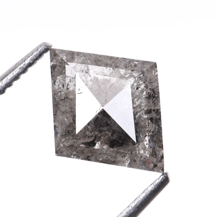 Kite Cut Natural Rose Cut Salt and Pepper Diamond