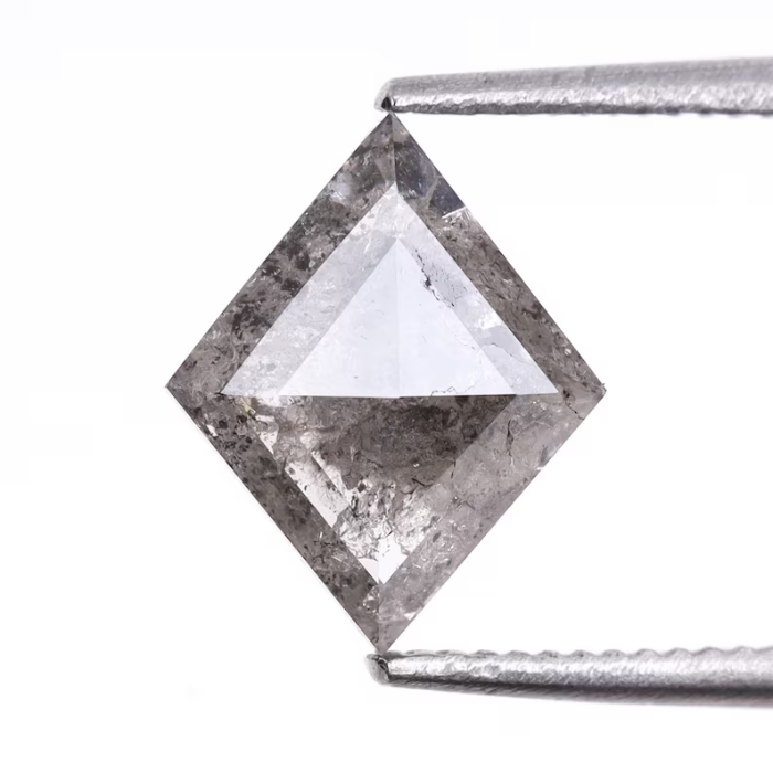 Kite Cut Natural Rose Cut Salt and Pepper Diamond