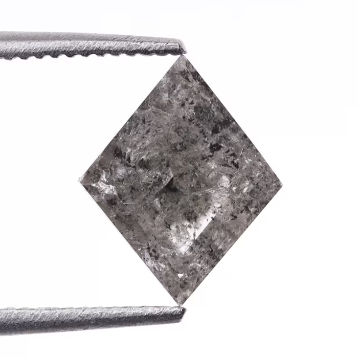 Kite Cut Natural Rose Cut Salt and Pepper Diamond