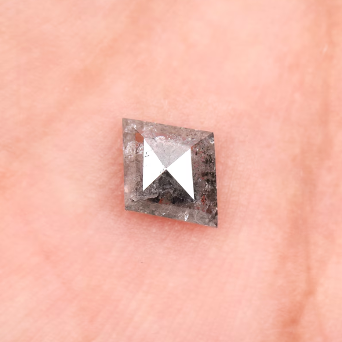 Kite Cut Natural Rose Cut Salt and Pepper Diamond