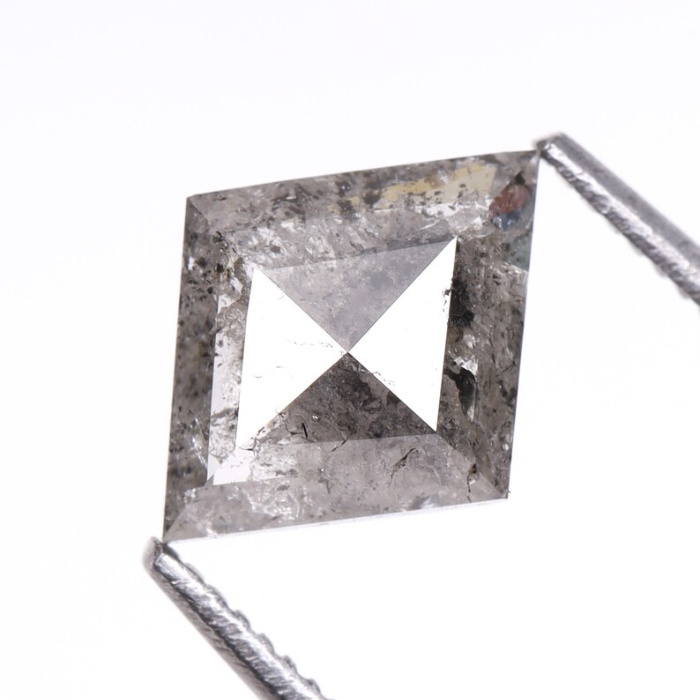Kite Cut Natural Rose Cut Salt and Pepper Diamond