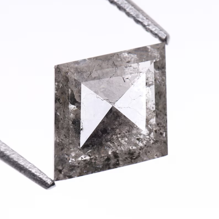 Kite Cut Natural Rose Cut Salt and Pepper Diamond