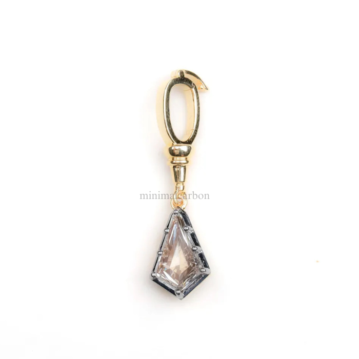 Kite Cut Salt And Pepper Diamond Pendant