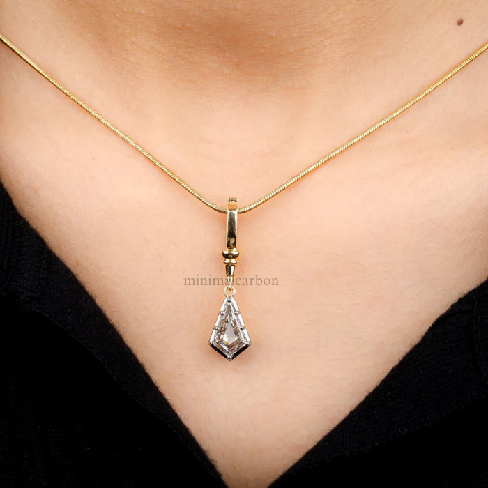 Kite Cut Salt And Pepper Diamond Pendant