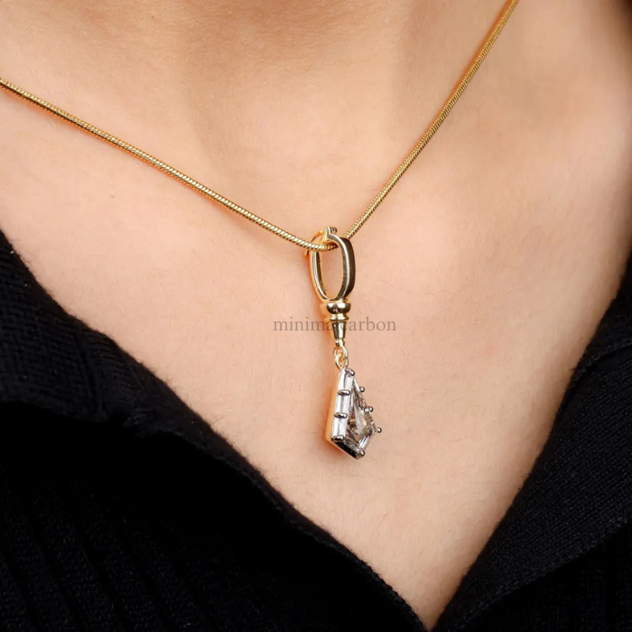 Kite Cut Salt And Pepper Diamond Pendant