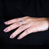 Kite Cut Salt and Pepper Diamond Bridal Ring