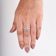 Kite Cut Salt and Pepper Diamond Bridal Ring