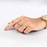 Kite Cut Salt and Pepper Diamond Bridal Ring