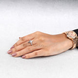 Kite Cut Salt and Pepper Diamond Bridal Ring