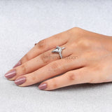 Kite Cut Salt and Pepper Diamond Bridal Ring