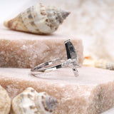 Kite Cut Salt and Pepper Diamond Bridal Ring