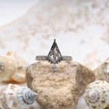 Kite Cut Salt and Pepper Diamond Bridal Ring
