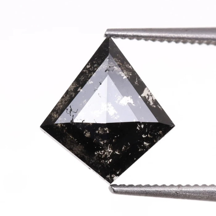 Kite Cut Salt And Pepper Full Cut Earth Mined Diamond
