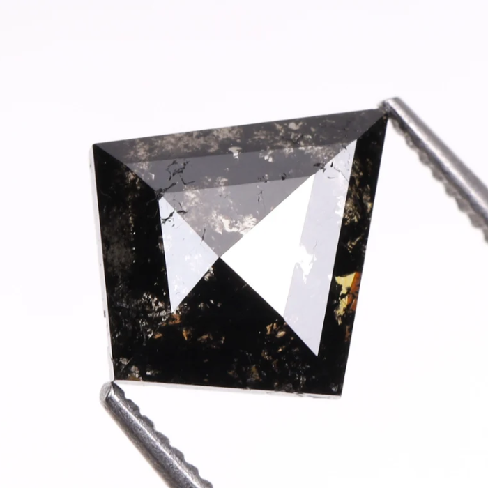 Kite Cut Salt And Pepper Full Cut Earth Mined Diamond