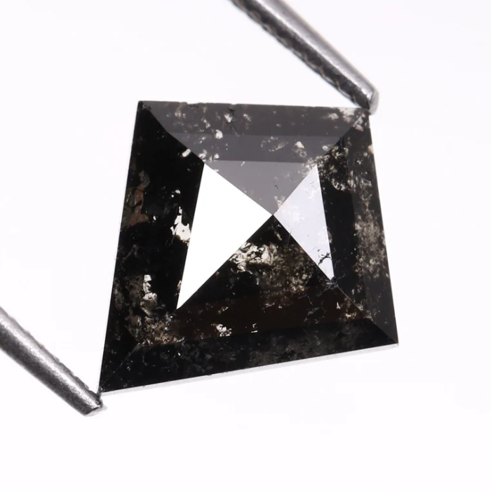 Kite Cut Salt And Pepper Full Cut Earth Mined Diamond