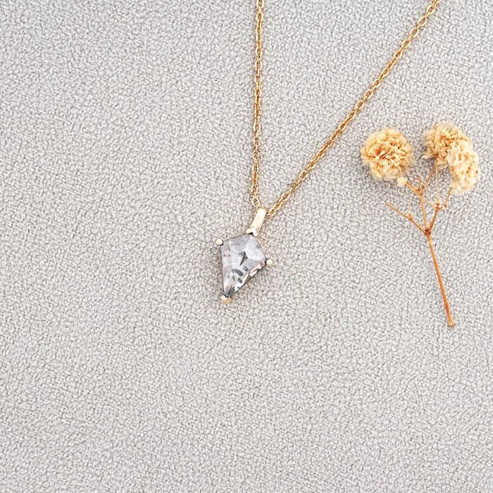 Kite Cut Salt and Pepper Diamond Necklace Pendant