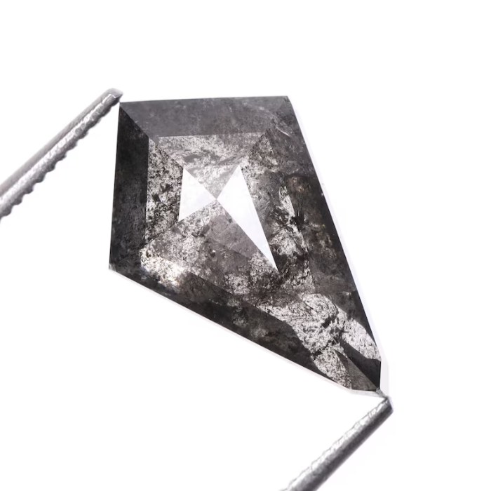 Kite Cut Salt and Pepper Natural Loose Diamond - Minimal Carbon