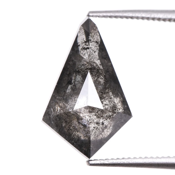 Kite Cut Salt and Pepper Natural Loose Diamond - Minimal Carbon