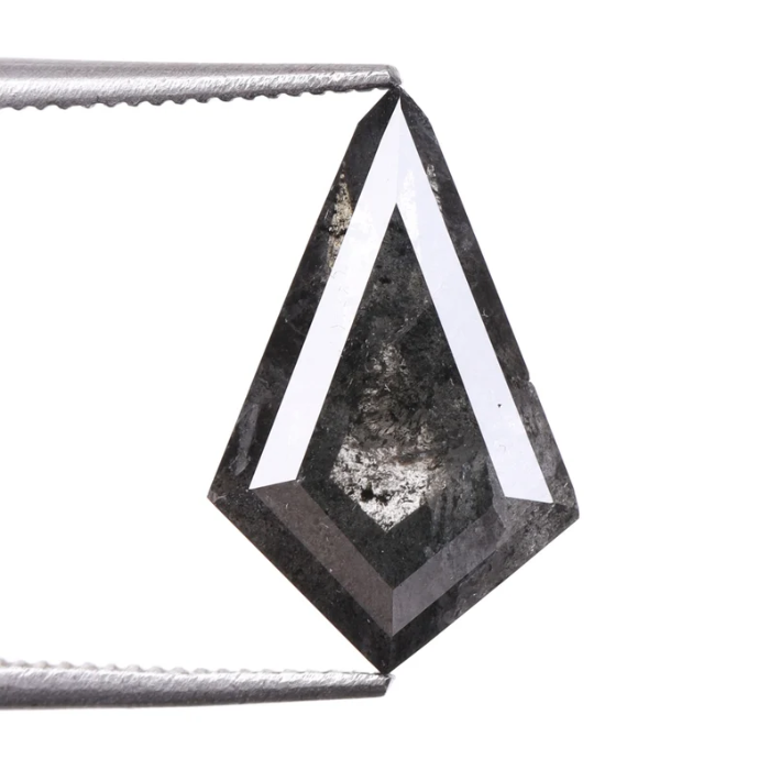 Kite Cut Salt and Pepper Natural Loose Diamond - Minimal Carbon