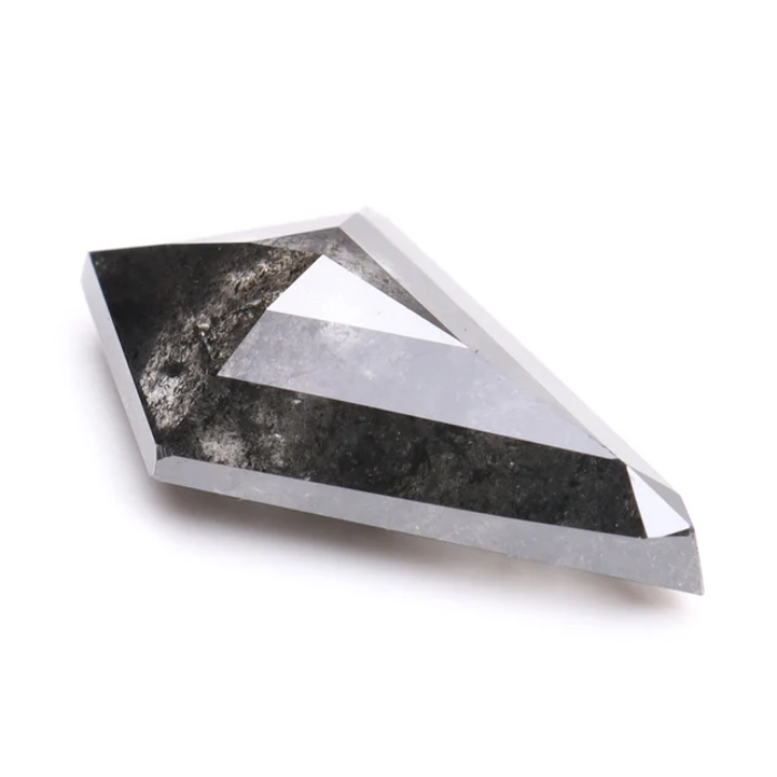 Kite Cut Salt and Pepper Natural Loose Diamond - Minimal Carbon